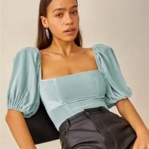 NWT Reformation Luka Velvet Top